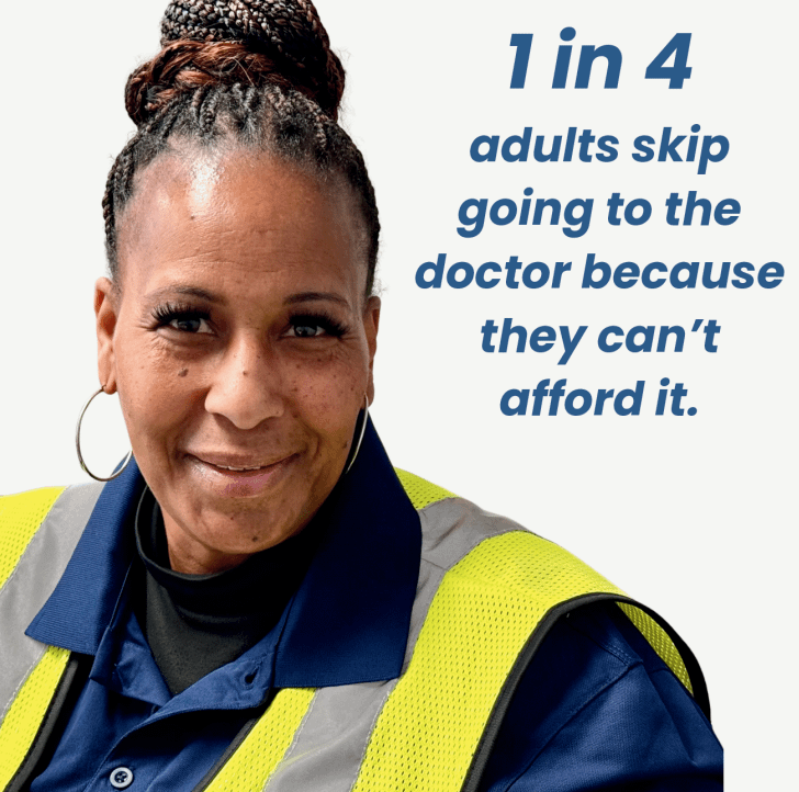 Before she discovered HIM Food Bank's Wellness on Wheels (WOW) program, Barbara was living with a dangerous choice: pay for medical care or cover basic necessities. Barbara works full-time and lives with her adult son, who also works. But with rent, utilities, and food taking nearly every dollar, there is nothing left for regular check-ups. Her insurance copay alone is $185 per visit. 1 in 4 adults skip going to the doctor because they can't afford it.